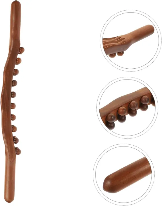 Wooden Therapy Massager with 20 Beads – Handheld Lymphatic Drainage ...