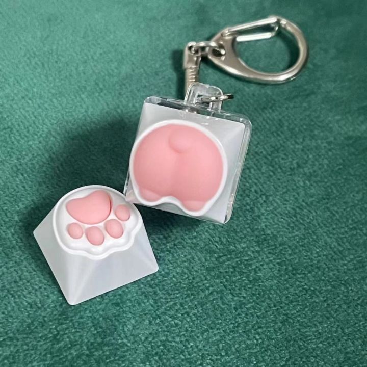 Cute Portable Keycap Tester Cat Butt Cat's Claw Keyboard Key Chain ...