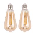 fasdaga 2X Dimmable E27 4W Retro Vintage Filament ST64 COB LED Bulb Light Lamp Body. 