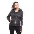 Front Zipped Faux Leather Inner Fleece Jacket For Women. 