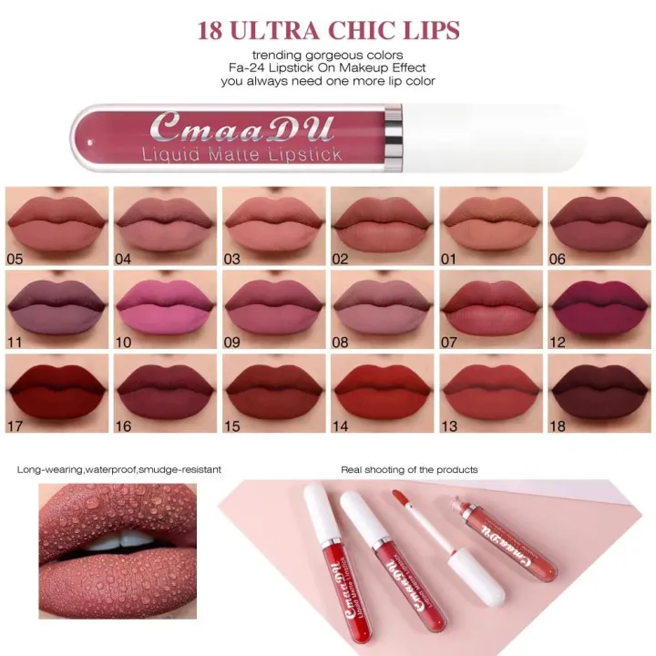 Cmaadu%2018%20Colors%20Waterproof%20Liquid%20Lipsticks%20Lip%20Makeup%20Matte%20Velvet%20Lipstick%20Lip%20Gloss%20Cosmetic%20Nude%20Long%20Lasting%20Cosmestics%20-%20Image%205