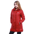 MSU Red Long Silicon Winter Jacket For Women. 