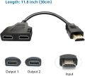 HDMI Splitter Adapter Cable - 1 in 2 Out HDMI Male to Dual HDMI Female Support Two The Same TVs at The Same Time 1080P. 