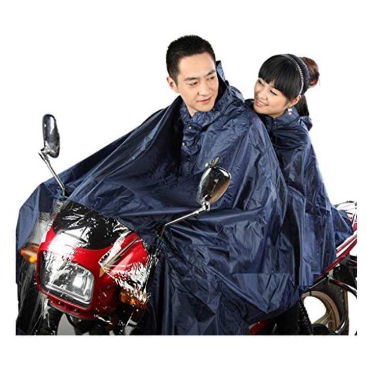 Navy Double Layer Waterproof Bike Raincoat (Unisex