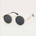 ZOO Shades Round Sliver Metal Frame Spring Ponk Sunglasses For Men. 