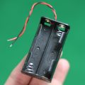 Battery Case Holder For 2 x AA Cell 1.5V Box Black Plastic Storage Box. 