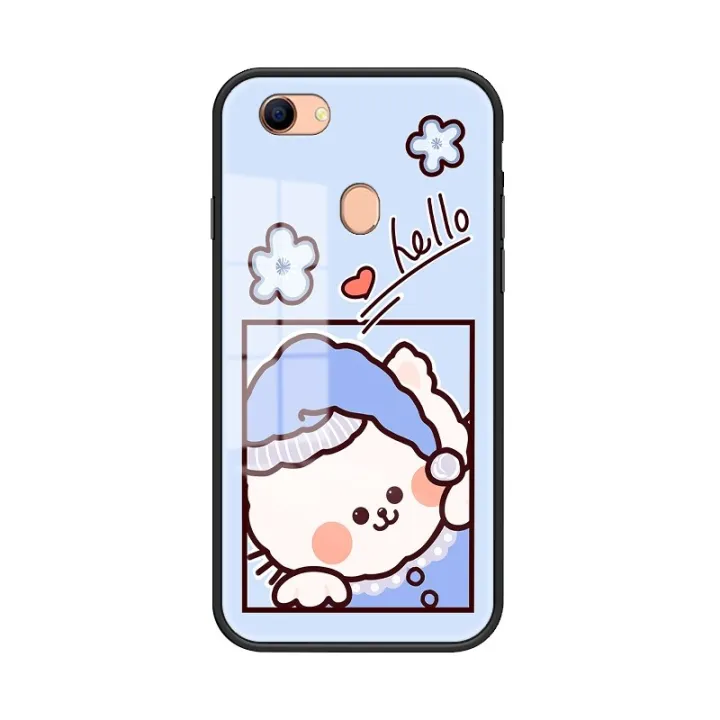 lthmy%20for%20OPPO%20F5%20Tempered%20Glass%20Casing%20Soft%20TPU%20Edge%20Protection%20Hard%20Shockproof%20Fashion%20Back%20Cover%20-%20Image%203