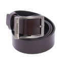 Darkbrown Solid Yarrison Carved Buckle Belt For Men. 