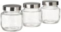 Yera Glass Jar Aahar Steelex Jar Achar Jar 3 pcs set Air tight Container Round Jar Glass Jar Stainless Steel Lid 250 gm 500 gm 750 gm 1 kg  2 kg 3 kg 4 kg 5 kg. 