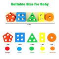 Wooden Montessori Educational Colorful Geometric 5 Shapes Sets Sorting Board For Kids. 