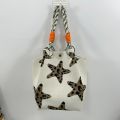 Cute Red Knitted Bucket Bag Handmade Large Capacity Wrist Bag Woven Ring Buckle Star Tote Bag for Women Girls. 