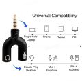 3.5mm Audio Jack to Headphone Microphone Splitter Converter Adapter (Specially Design for Mobile and Tablet). 