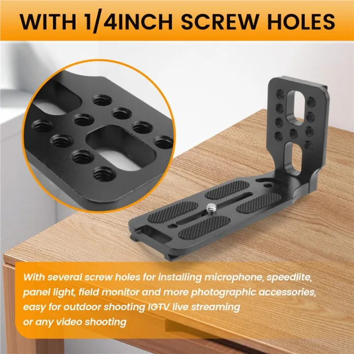 Fullhaodd%20DSLR%20Camera%20L%20Bracket%20Vertical%20Horizontal%20Switching%20Tripod%20Quick%20Release%20Plate%20for%20-%20Image%203