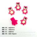 Transparent Cartoon Pink Bear Resin Ornaments DIY Phone Case Clips Hair Shoe Charms Stationery Patches Accessories. 