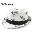 New goodsgrassWork 4 color knitted sun hat children's RN summer grass YOYOCO beach sun hat Trilby panama hat boys girls children's hands. 