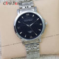 Chris Danel (CD) Luxury Casual Design Round Dial Quartz Stainless Steel Men Watch - Silver. 