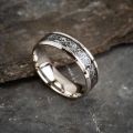 8mm Viking Dragon Pattern Ring for Weddings, Engagements, and Anniversaries, Titanium Steel with Blue Black Celtic Inlay. 