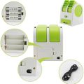 Portable Mini Cooler USB and Battery Operated Water Air Cooler Cooling Fan Dual Blower with Ice tray Chamber Fan for kids, Travel, Office, Kitchen. 