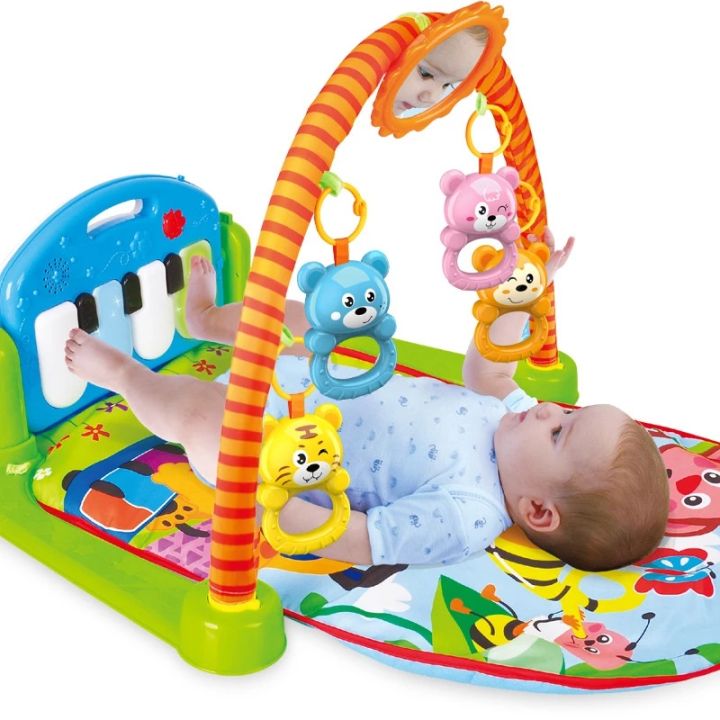 Newborn Baby Piano Mat Multifunction Fitness Rack with Rattle