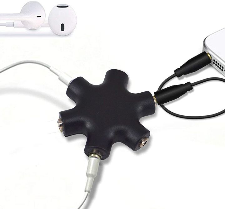 3.5mm Headphone Splitter 5way Audio Splitter Multi Port Aux Music