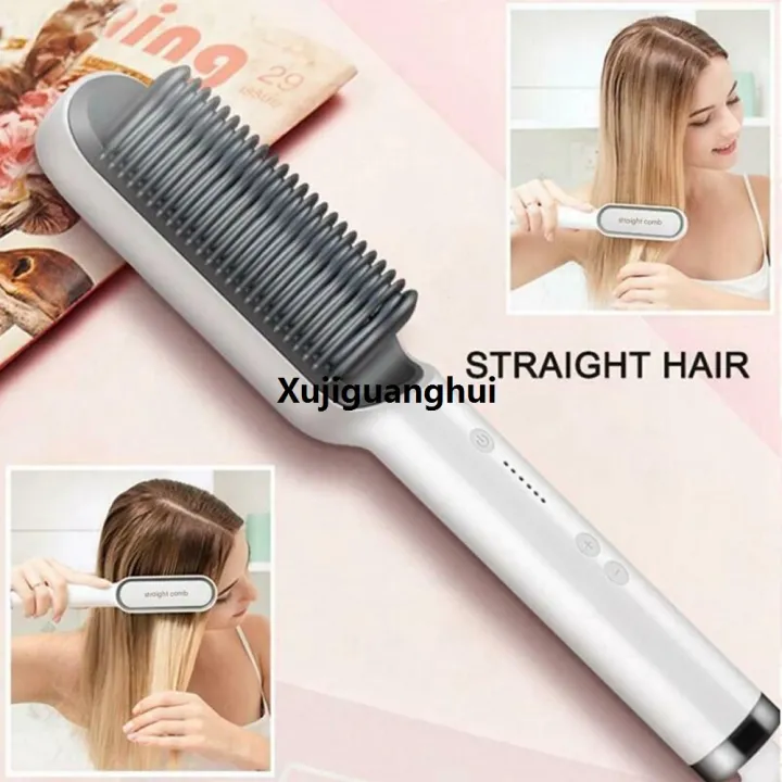 Xujiguanghui%20Hair%20Straightener%20Brush%20For%20Girls%20Anti%20Scald%20Straightening%20Brush%2039%20Second%20Quick%20Heat%205%20Heat%20Levels%20Auto%20Shut%20Off%20For%20Home%20Travel%20Salon%20Hair%20Straightner%20-%20Image%205