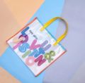 Rainbow PVC transparent elementary school student learning handbag school children gift bag cartoon cute jelly bag A4. 