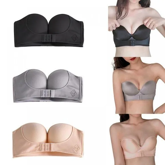 Front%20Closure%20Adjustable%20Women%20Padded%20Bra%20Gather%20Strapless%20Bra%20Super%20Push%20Up%20Invisible%20Bra%20-%20Image%202