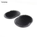 Sutuiying 1pcs silicone comb palm portable scalp massage black New style hair care travel portable brush hair styling tool. 