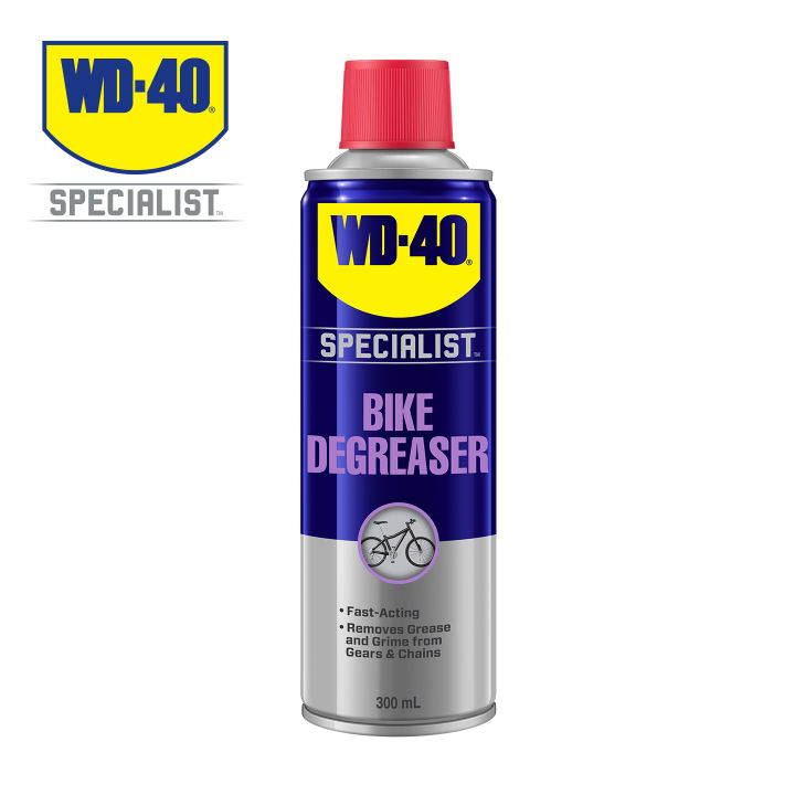 WD-40 Specialist® Bike Degreaser Spray – 300ML WD40 Fast-Acting Foaming Cleaner for Bicycle Chain, Drivetrain & Components Acid-Free, Safe on Finishes
