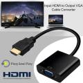 HDMI Male to VGA Female Video Cable Cord Converter Adapter For PC DVD HDTV 1080P. 