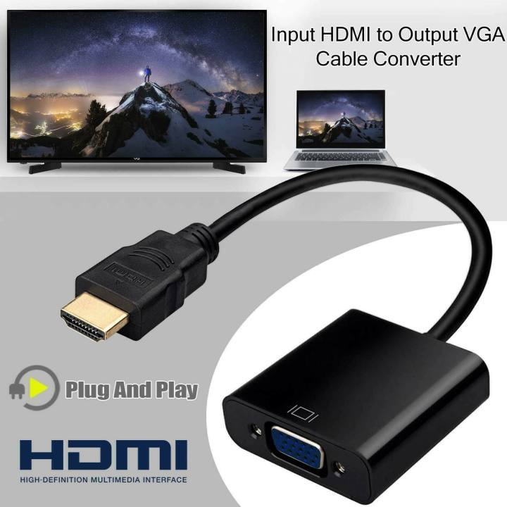 HDMI Male to VGA Female Video Cable Cord Converter Adapter For PC DVD HDTV 1080P