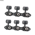 Sutuiying 1 Pair 1:18 Black Classical Guitar Tuners Machine Heads Portable Tuning Key Pegs for Classical Guitar or Flamenco Guitar. 