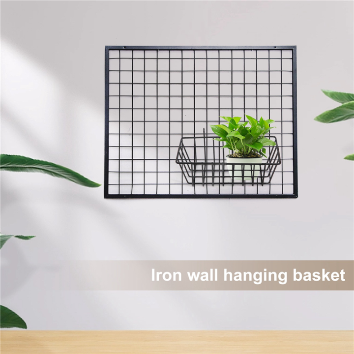CGearuppt%204PCS%20Shelf%20for%20Design%20Metal%20Wall%20Grille,%20Shelf%20Design%20Grid%20Photo%20Wall%20for%20Lattice%20Photo%20Wall%20Wire%20Basket%20-%20Image%203