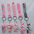 1Pcs New Fashion Silicone Keychains Disney Donald Stitch Trend Keyrings Cartoon Doll Pendant Keyholder for Backpack. 