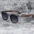 Retro UV Protection Wood Grain Sunglasses Outdoor Street Photography Square Frame Sun Glasses Shades for Women & Men. 