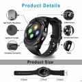 V8 Sport Bluetooth Round Dial Wrist Smart Watch Camera Sim Tf Slot For Ios Android. 