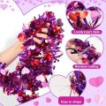 Colorful 5M Heart Tinsel Garland Love Sequins Heart Snowflake Valentines Garland Ceiling Decor Cupid the God of Love Hanging Decor Valentines Party. 