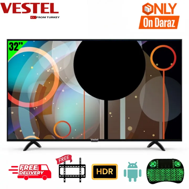 VESTEL 32" Smart TV | 2/16GB | Ultra Remote | 3 Years Warranty | Free Wall Mount | Google Certified | Android 15.0 | IPS Panel | HDR | 32 Inch Smart Television
