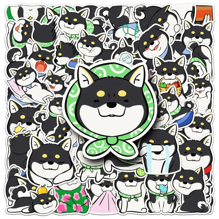 Artsy Home 50pcs Black Shiba Cute Pet Stickers for Laptops and ...