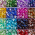 St.kunkka 50pcs 8mm Two-color Popping Glass Beads Colored Round Perforated Beads For DIY Bracelets Necklaces Jewelry Accessories Making. 