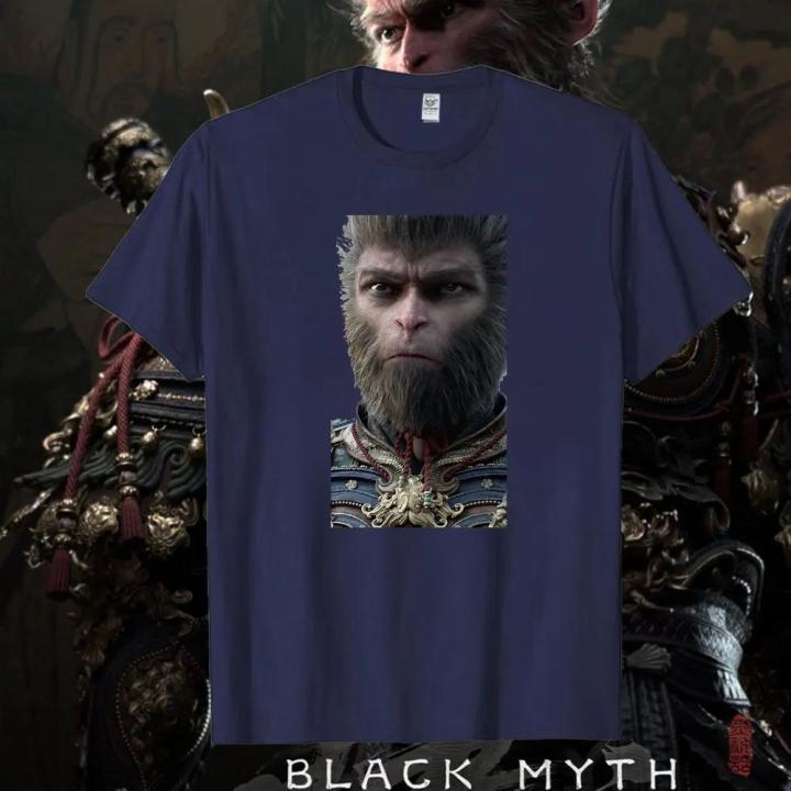 HOT%20Classic%20Black%20Myth%20Wukong%20Men's%20High%20Quality%20T-shirt%20Game%20Player%20Clothing%20Cotton%20Unisex%20Summer%20Streetwear%20Tops%20Camiseta%20Hombre%20-%20Image%203