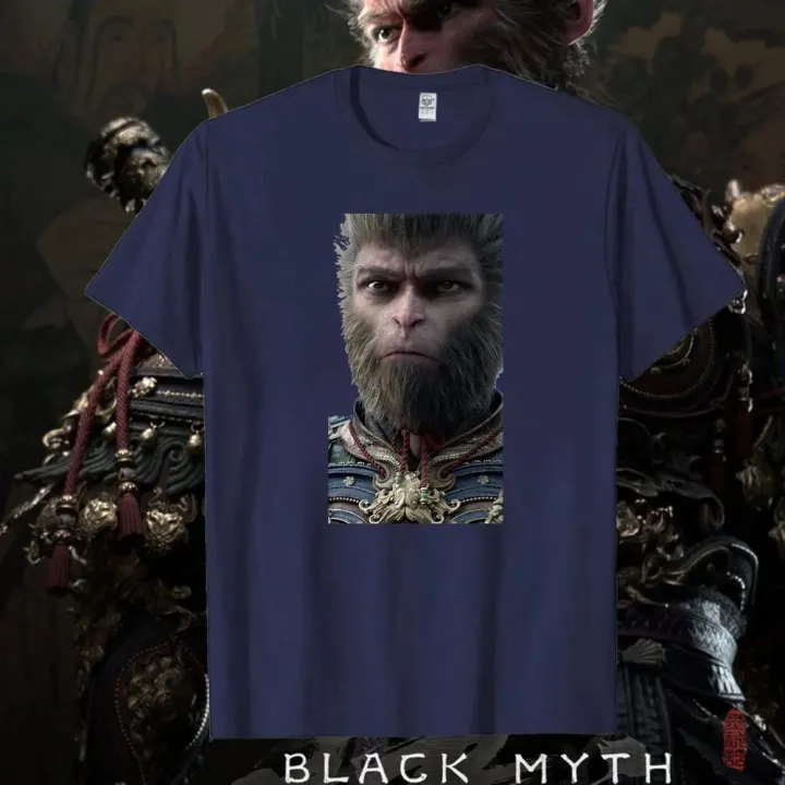 HOT%20Classic%20Black%20Myth%20Wukong%20Men's%20High%20Quality%20T-shirt%20Game%20Player%20Clothing%20Cotton%20Unisex%20Summer%20Streetwear%20Tops%20Camiseta%20Hombre%20-%20Image%203