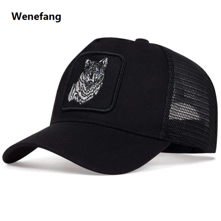 Wenefang%20Hip%20Hop%20Black%20wolf%20Embroidery%20Baseball%20Caps%20Summer%20Mesh%20Snapback%20Hats%20For%20Women%20Men%20casquette%20Trucker%20Cap%20-%20Image%203