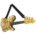 (GGBR) Lighted Rockin' Skeleton Guitar with Sound Halloween Decoration Halloween Skull Electric Guitar Pendant Props. 