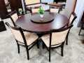 Wooden Round Dining with revolving table top. 