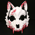 Halloween Mask Half-face Mask Cos Dragon God Fierce Tiger Night Fork Tengu Man Wolf Mask Performance Skull Masks CVFHHH. 