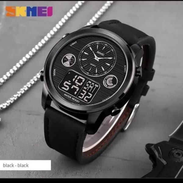 SKMEI%201653%20Men%E2%80%99s%20World%20Time%20Dual%20Display%20Movement%20LED%20Electronic%20Multifunction%20Leather%20Strap%20Watch%20%E2%80%93%20Black%20-%20Image%207