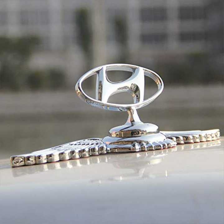 Hyundai Front Bonnet Hood 3D Emblem Logo With Wings | Daraz.com.np