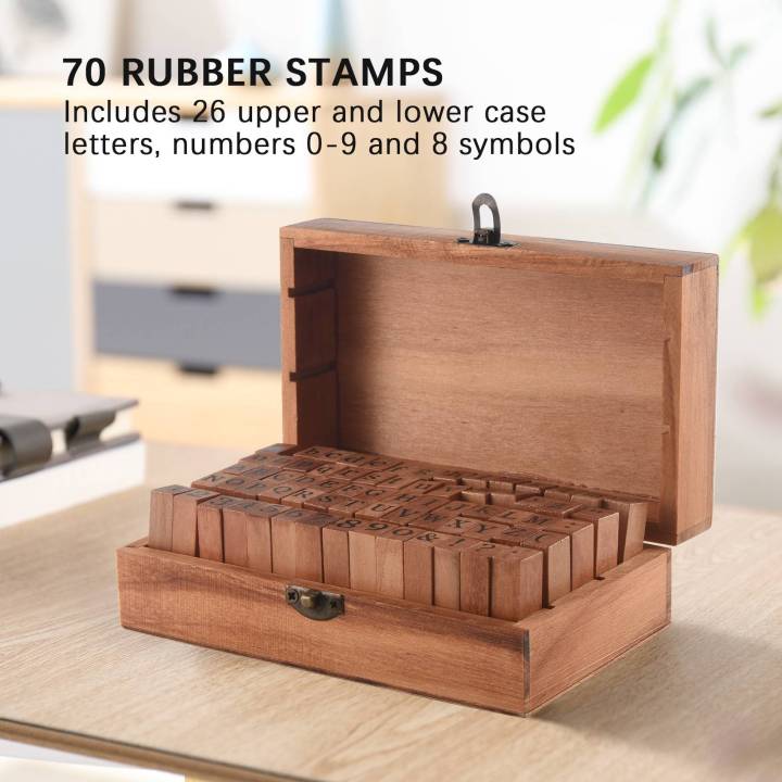 Kqueebee%20Pack%20of%2070pcs%20Rubber%20Stamps%20Set%20Vintage%20Wooden%20Box%20Case%20Alphabet%20Letters%20Number%20Craft%20(No%20Ink%20Pad%20Included)%20-%20Image%204