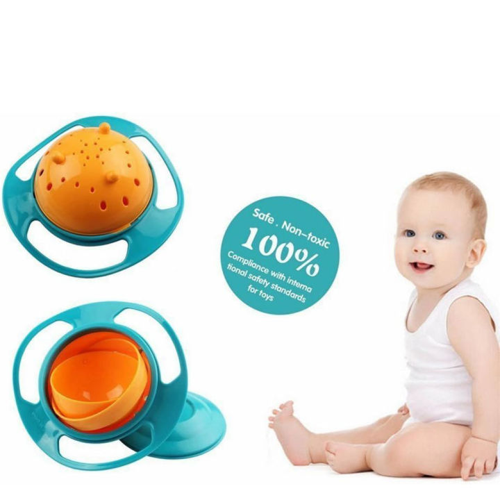 Vylon%20Magic%20Gyro%20Bowl%20360%20Degree%20Rotate%20Spill-Proof%20Bowls%20with%20Lid%20Plastic%20Creative%20Dishes%20Practice%20Feeding%20Bowls%20For%20Toddler%20Baby%20Kid%20-%20Image%203